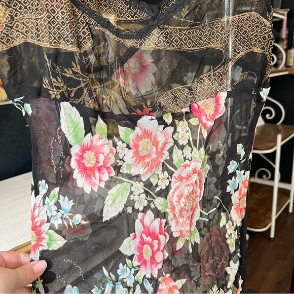 NWT Vintage Guess Silk Floral Dress Size 12 - Picture 10 of 10